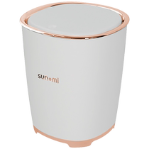 Household trash can with lid kitchen living room toilet bathroom hand-pressed large-capacity trash can paper basket Huanghe 1117