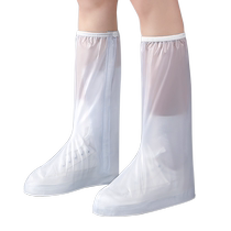 Womens waterproof and non-slip shoe covers thickened wear-resistant mid-high tube rainproof rainy days beach travel rain shoe covers 2729
