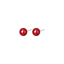 Cinnabar earrings for women 2024 new popular sterling silver red natural earrings earrings zodiac year gift 2521