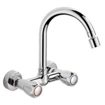 In-wall kitchen universal faucet hot and cold dual-open household sink double-hole two-in-one mixing valve 1305