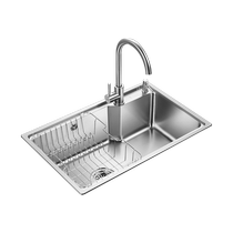 Oulin sink 68440 stainless steel single-slot package kitchen sink vegetable basin sink sink 1912