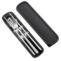 304 stainless steel chopsticks spoon fork single student children outdoor travel portable tableware storage box set 482