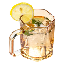 Diamond glass cup with handle household drinking cup living room milk cup tea cup simple high-end coffee cup 2407