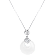 Chinese gold blessing to peace buckle womens necklace pendant light luxury niche pendant Chinese Valentines Day gift 3761