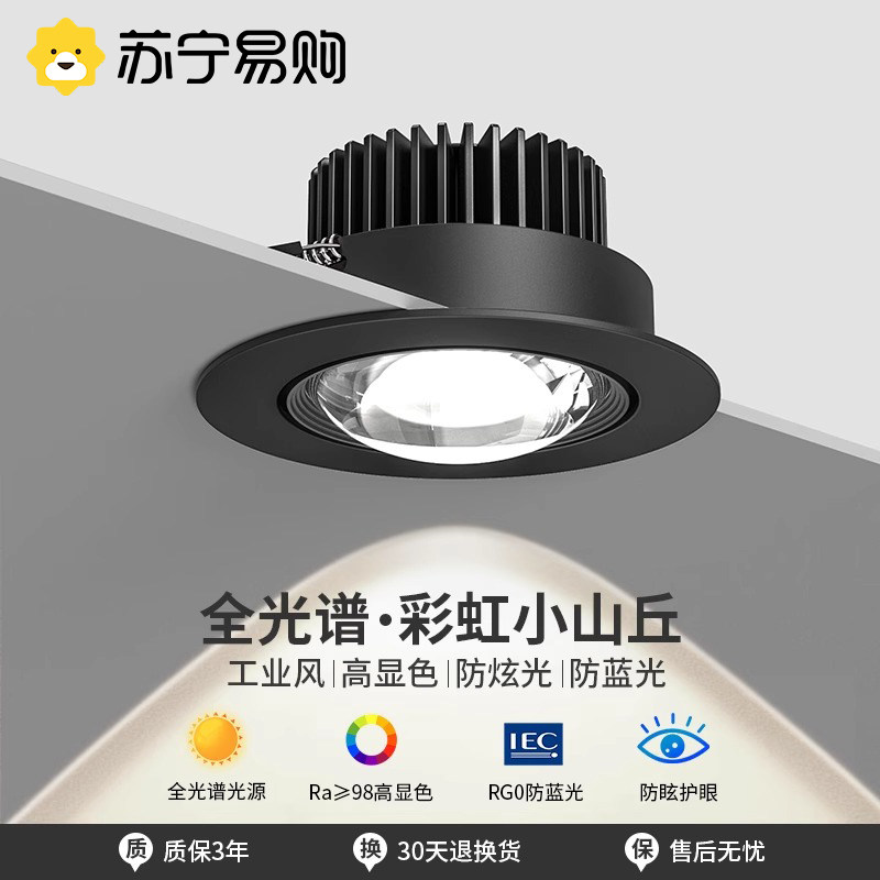 Black Small Hills Spotlight Led Embedded Ceiling Lamp Open Pore 7 5 Cm Bulleye Light Creative Industrial Wind 3005-Taobao
