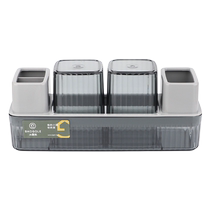 Toothbrush cup storage rack wall-mounted punch-free mouthwash cup wall-mounted tooth tub rack bathroom toothbrush Huanghe 1117