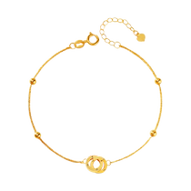 Möbius strip 18k gold bracelet for girls pure gold 2024 new birthday gift for girlfriend 2521
