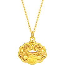 China Gold Baby Safe Lock Full Gold Longevity Lock Red Rope Childrens Full Moon One Year Gift C1 Pendant Gift 3761