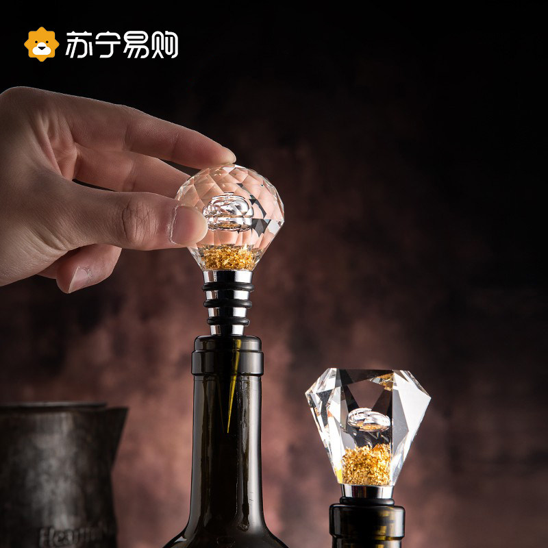 Diamond Gold Leaf Special Red Wine Cork Closure Plug Universal Glass Bottle Seal Cover Silicone Bottle Stopper 2378-Taobao