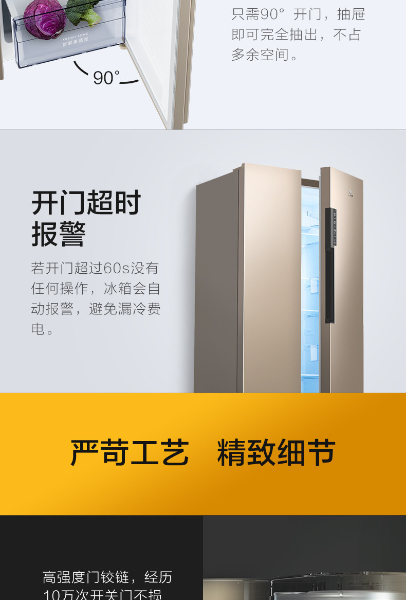 小米生态链品牌 云米 BCD-456WMSD 456升 风冷无霜 对开门大冰箱 图15