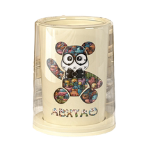 Cream style trash can household new large capacity living room bedroom kitchen bathroom toilet desktop paper basket 897