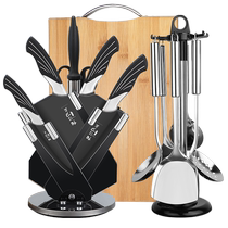 Suning Knife Set Kitchen Knife and Chopping Board Two-in-One Household Full Set of Chopping Knife and Chopping Board Kitchenware Combination 1789