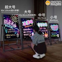 Special luminous small blackboard for stalls. Fluorescent advertising board at shopping mall store entrance. Installation-free charging and plug-in integrated LED light sign. Luminous acrylic writing board display sign. Night market stall sign 824