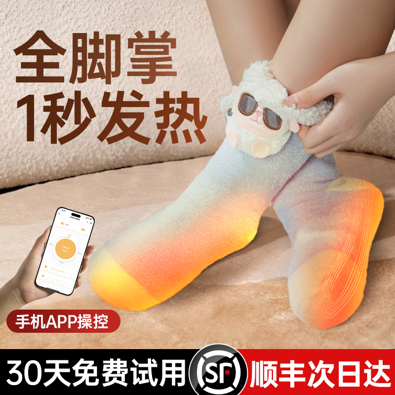 Warm Foot Theorizer Electric Hot Socks Winter Fever Socks Charging Heating Sleeping Office Feet Cold Warm Girls 3015-Taobao