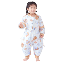Split-leg sleeping bag childrens pure cotton thickened autumn and winter baby sleeping artifact anti-kick quilt baby universal 1986
