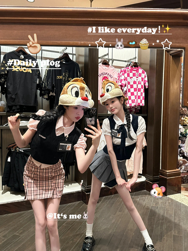 Korean Jk Uniform Disney Park Outfit Set Summer School Style Female Korean Drama Heroine Three-Piece Set Summer