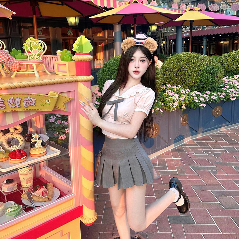 Disney-Themed Universal Studios Korean-Style School Uniform Jk Outfit Summer Travel Photography Outfit Set for Women