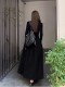 2025 New Hepburn-Style French High-End Long-Sleeved Knitted Spring and Autumn Slim-Fit Waist-Cinching Black Dress for Women