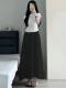 Summer Ice Silk Skirt Off-White 2025 New Pleated Skirt Pants Women's Summer Thin High-Waisted Wide-Leg Pants Skirt