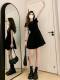 Little Black Dress Fishbone Pinch Waist for Women 2025 Super Hot Summer Short Skirt Sexy High-End Dress