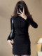 Spring Black Base Layer Knit Dress for Women 2024 New Style Sexy Slim Fit Bodycon Skirt