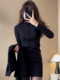 Spring Black Base Layer Knit Dress for Women 2024 New Style Sexy Slim Fit Bodycon Skirt