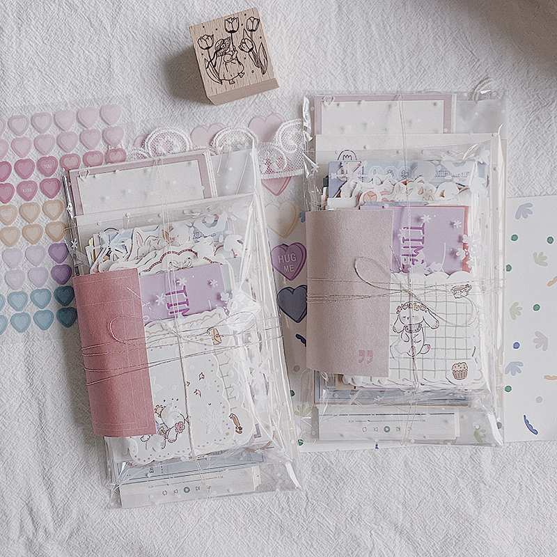 KIMU material ) homemade ) Summer Girl Good Morning ) daily punch card series sticky note salt bag material