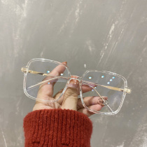 Transparent glasses frame female ins Korean version of plain-made artifact Net red anti-blue flat mirror can be matched with myopia eyes male