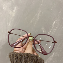 Little red book frosted wine red glasses female can be equipped with myopia round face Korean version of tide plain thin eyes frame male