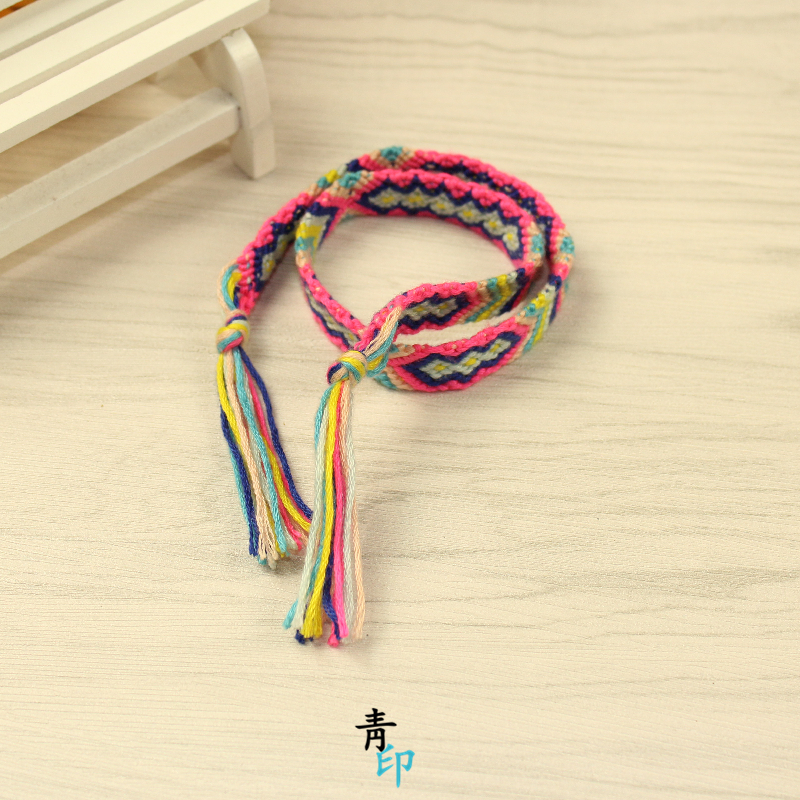 Friendship HandsCu Knitting Handknitting Girls NeedsSummer Beach Resort Beach Accessories Multiple-circle Handrope