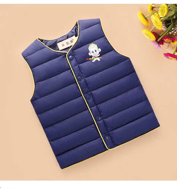 Trẻ em xuống áo bông cô gái ngụy trang vest bé trai đồ lót ấm áp phim hoạt hình áo vest mùa thu và mùa đông quần áo trẻ em quần áo bé trai