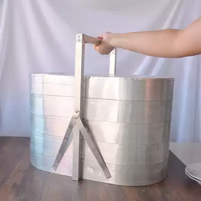 Aluminum food delivery box Hotel multi-layer large capacity wooden food delivery box Wooden non-slip insulation