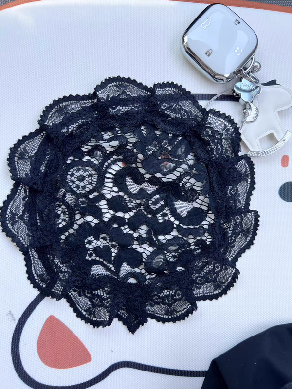 Headscarf, New Style with Lace Trim and Adhesive Hair Patch on the Back, Magic Tape, Sweet Headscarf Specifically for Sisters Headscarf, New Style with Lace Trim and Adhesive Hair Patch on the Back, Magic Tape, Sweet Headscarf Specifically for Sisters