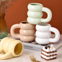 Cute Ceramic Mugs Coffee Cups Korea Kawaii Designer Circle B