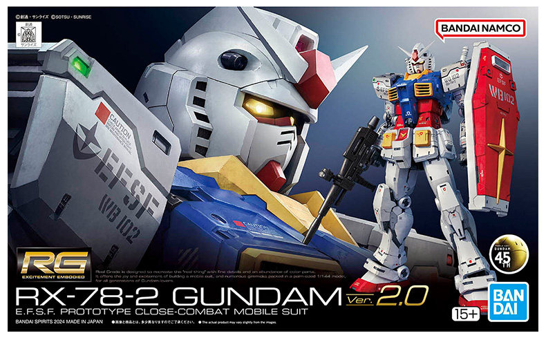 Игрушки из сериалов Gundam 万代钢弹拼装模型 rg 40 1/144 rx-78-2 元祖高达ver 2.0生日礼物 Bandai