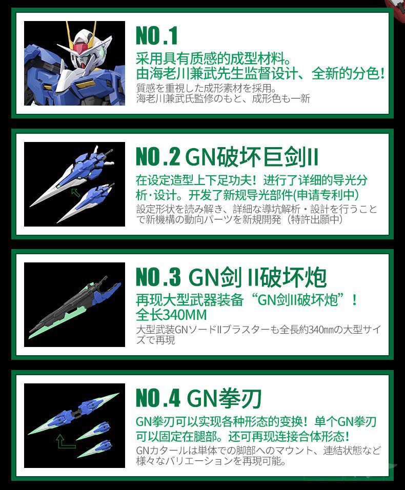 Игрушки из сериалов Gundam 万代高达拼装模型 pg 1/60 00七剑 7剑 oo敢达 seven sword Bandai