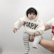 Web red baby spring and autumn clothes plug air warm hackdress men and women baby pack cute conjunction clothes out crawling clothes