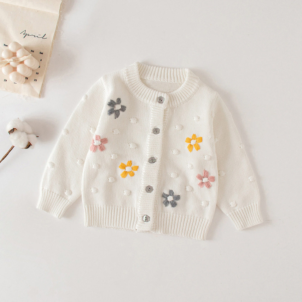 Autumn New Ins Han Baby Baby Ocean Knitted Sweater Cotton Bubble Cotton Cotton Cotton Cotton Bubble Cotton Cover Coat