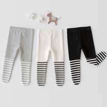 Web red baby boy and girl baby pants spring fall and winter childrens ocean air large PP piece stripes plug-in panties