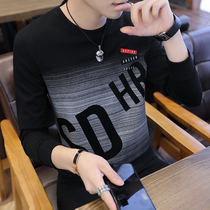 Boomer long sleeve T-shirt mens printed letter pattern Korean version of clothes round collar necropolis for mens clothing and for the undershirt