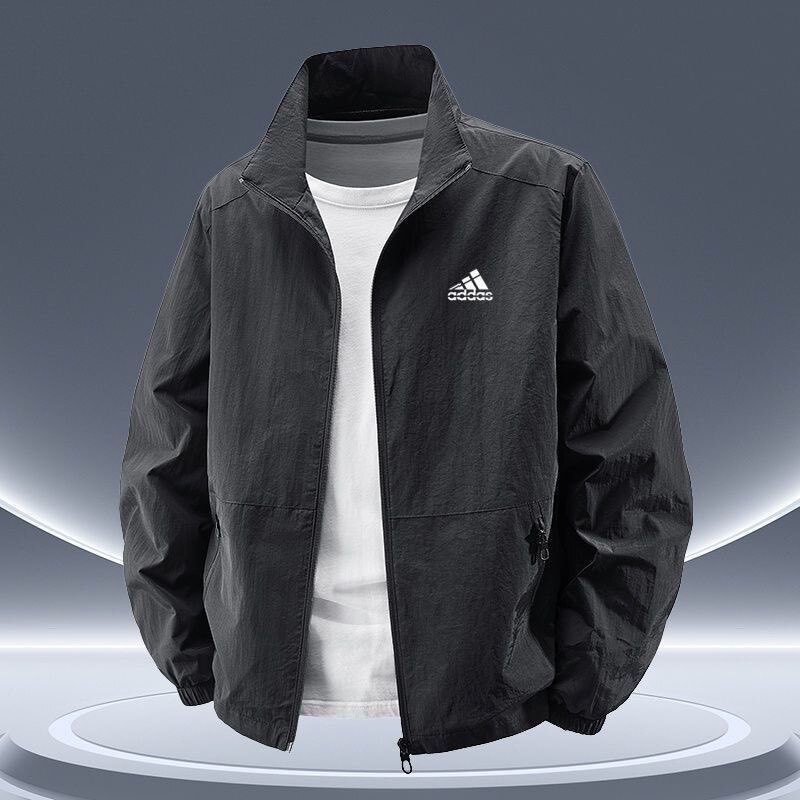 Official Authentic Sports Clover Windbreaker, Spring and Autumn Thin Style, Loose Casual Versatile Stand-Up Collar Jacket for Men Official Authentic Sports Clover Windbreaker, Spring and Autumn Thin Style, Loose Casual Versatile Stand-Up Collar Jacket for Men
