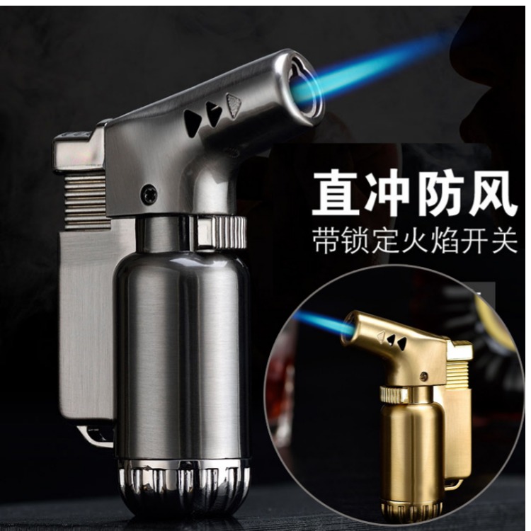 Thu nhỏ sáng tạo gió nhẹ bơm hơi điểm đánh lửa xì gà phun thẳng vào nhiệt độ cao hàn mỏ hàn nhẹ shop bật lửa
