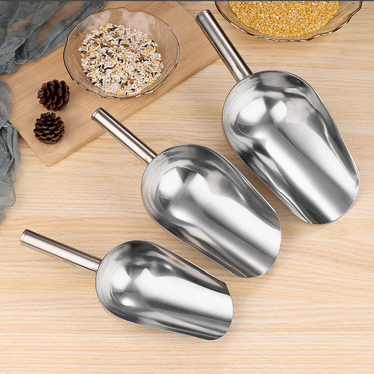 304 stainless steel tea shovel large and small multifunctional tea spoon ice shovel rice flour grain peanut loose weighing up shovel-Taobao