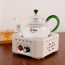 Retro temperature-controlled electric hot tea stove cooking tea electric pottery stove flat bottom heat resistant glass pot with hand tea boiling kettle electric teapot