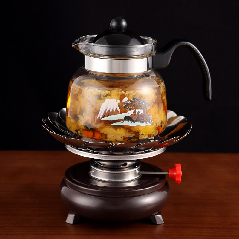 Elaborate Alcohol Stove Outdoor Kung Fu Tea Oven Portable Windproof Tea Oven Chaoshan Camping Wine Fine Lamp Stove Burning Water Pot Whole Set