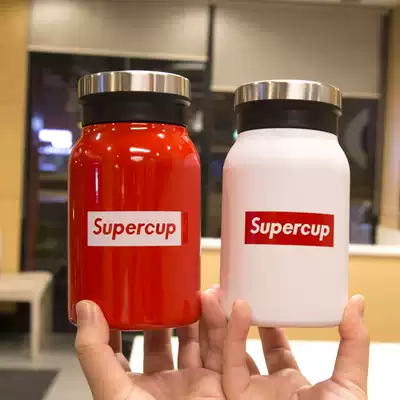 Fashion trend sports stainless steel thermos cup with tea partition filter Simple business cold cup for men and women students