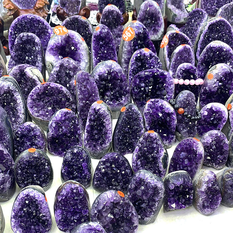Natural Uruguay Purple Crystal Cave Purple Crystal Cluster Money Bag SWING pieces-Taobao