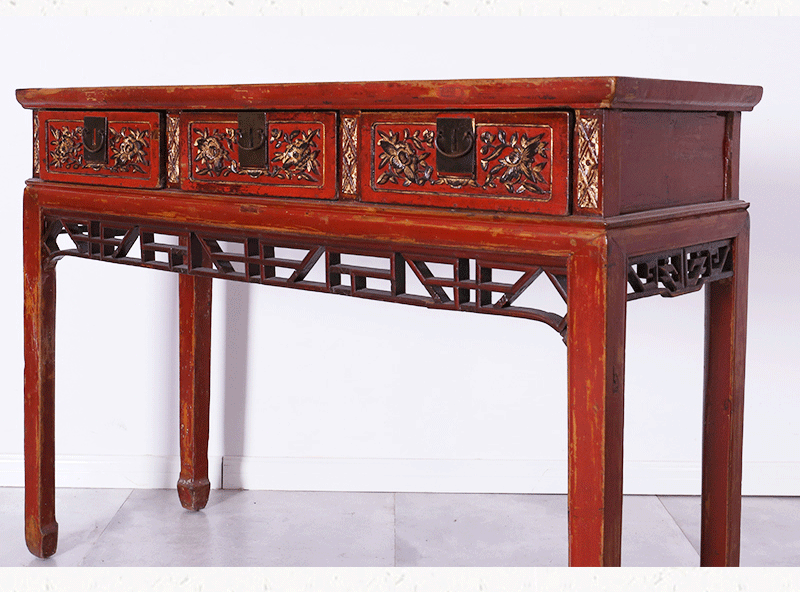 Trung Quốc cũ đồ nội thất Đài Loan dân gian tùy chỉnh đồ cũ hoài cổ chạm khắc ngăn kéo hội trường - Bàn / Bàn bàn trà gỗ tự nhiên
