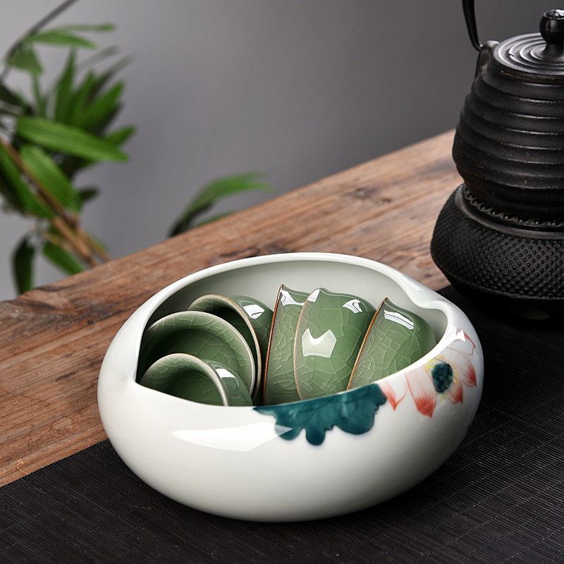 Lanyang Ceramic Tea Wash Large Number Ceramics Home Tea Ceremony Tea Set Accessories Pens Dishwashing Tea Cups Smoked Pot Flower Pots