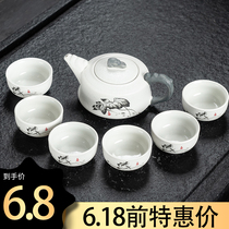 Ceramic household purple sand semi-automatic simple Kung Fu tea set Teacup Teapot small set accessories Japanese tea maker